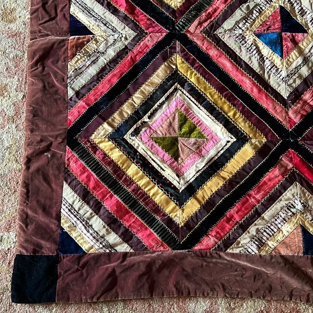 Elegant Multicolor Patchwork Quilt handmade